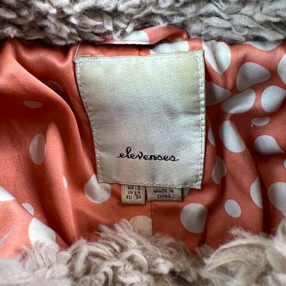 Anthropologie Elevenses Womens Size 2 XS Deep Pile Fleece Teddy Jacket Mob Wife - Picture 4 of 10